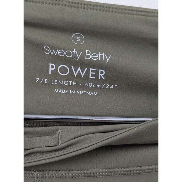 Womens Sweaty Betty Leggings Small 7/8 24” Gray Pink Full Length Zip Pocket - Picture 5 of 8